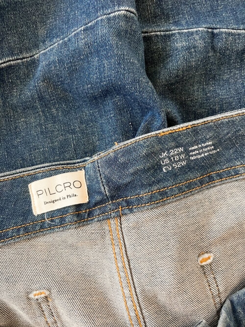 NWT Anthropologie Pilcro Tie Waist Barrel Jeans Medium Wash Size 18W - Picture 5 of 6